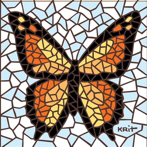 Mosaic Butterfly Template