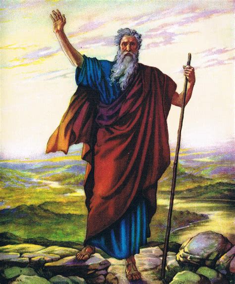 Mose - Along with God, it is the figure of Moses (Moshe) who dominates the Torah. Acting at God’s behest, it is he who leads the Jews out of slavery, unleashes the Ten Plagues against Egypt, guides the freed slaves for forty years in the wilderness, carries down the law from Mount Sinai, and prepares the Jews to enter the land of Canaan. 