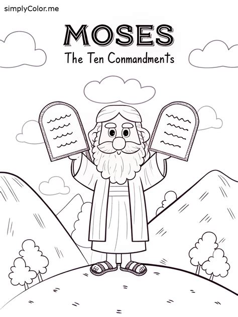 Moses And The Ten Commandments Coloring Page