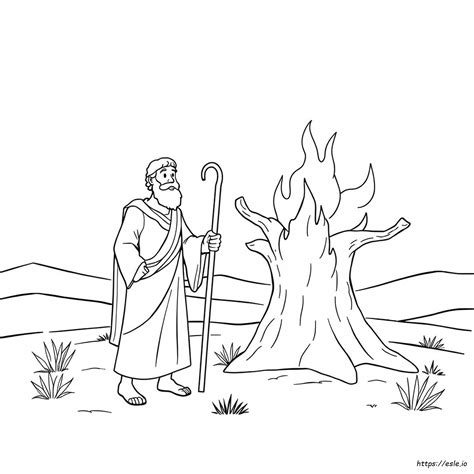 Moses Burning Bush Coloring Shee