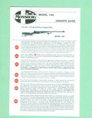 Mossberg model 144 us owner manual. - Stihl ms 170 chain saw manual.