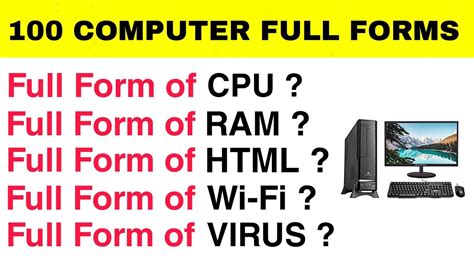 Most Commonly used Computer Full Form, Computer Full Form