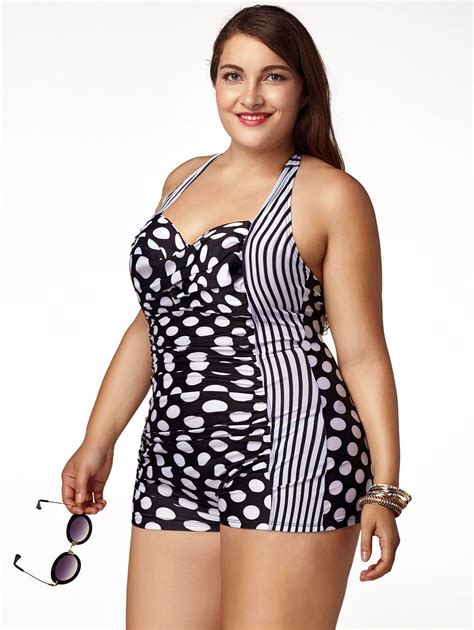 Most flattering plus size swimwear. Available in tons of fun color combinations, this popular option is beloved for its wide straps, daring V-neck, and super-cute wrap design. Material: 80% chinlon, 20% spandex. Size Range: XXS-2X ... 