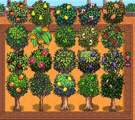 Fruit trees also produce wood, which can be used for various purposes. Banana, peach, and pomegranate trees are the most profitable fruits in Stardew Valley. These are particularly useful if you have a 1.5 level greenhouse. They will give you an enormous amount of gold. Ancient Fruit. Growing Ancient Fruit is very profitable..