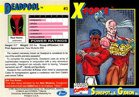 Most valuable 1991 marvel cards. Find prices for 1991 Marvel Universe non-sports card set by viewing historical values tracked on eBay and auction houses. × PSA Cert ID: CLEAR. Keywords Player … 
