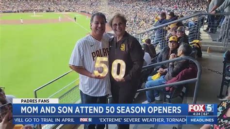 Mother, son to celebrate 50th consecutive Padres home opener together