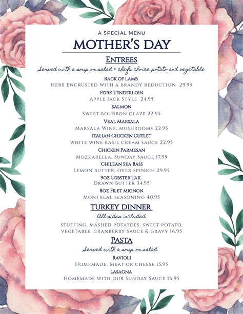 Mother’s Day Menu by Derek Brown - Issuu