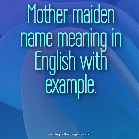 Mother maiden name. Showing a Woman’s Maiden Name. When you wish to write down a woman’s maiden name, and she has married, it is usually written in the form Mary Jones, née Smith, … 