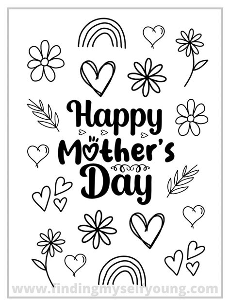 Mothers Day Card Printable Coloring