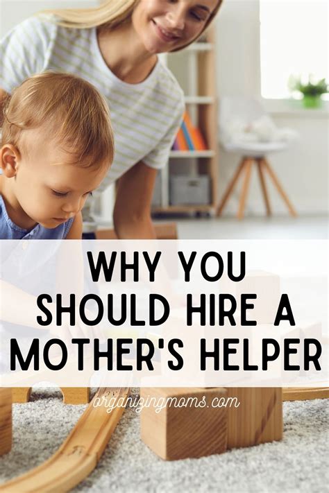 Mothers helper. A mother’s helper is someone who helps out with childcare while the parent is in the home. The concept of a mother’s helper is gaining popularity as parents cope with the dual responsibilities of homeschooling and juggling work from home. As many parents are discovering, it can be a struggle to stay on task with both activities occurring ... 