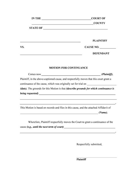 Motion Continuance Section 20082024 Form Fill Out and Sign Printable