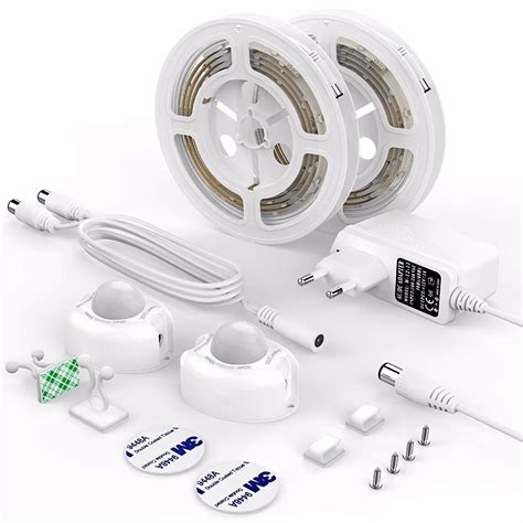 Motion Sensor LED Strip Light 12V 1.2M Sensor Night Light Dimmable Bed