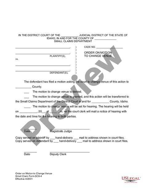 Motion To Change Venue Form US Legal Forms