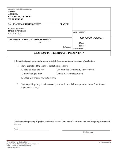 Motion To Terminate Probation Form 20202021 Fill and Sign Printable Template Online