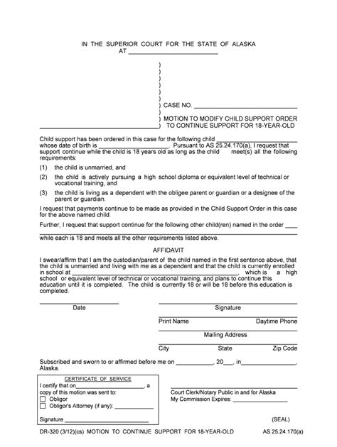 Motion and Affidavit to Modify Custody, Visitation Andor Child Form