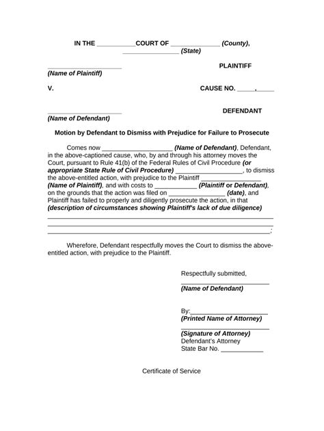 Motion by Defendant to Dismiss with Prejudice for Failure to Prosecute