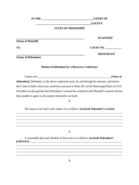 Motion for Discovery Form Fill Out and Sign Printable PDF Template