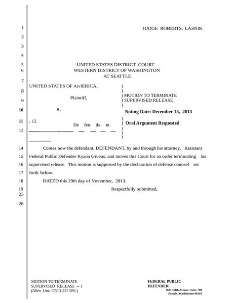 Motion for Early Termination of Probation Attorney Docs