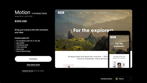 Motion theme free.  Customizable, responsive, and perfect for creating dy...