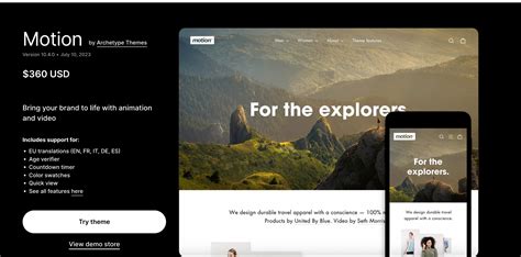 Motion theme free.  The Motion Shopify theme uses animation and video to ...