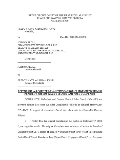 Motion to Dismiss Amended Complaint
