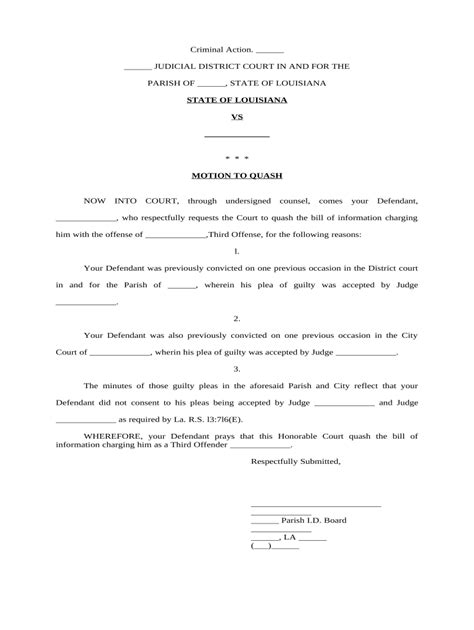 Motion to Quash Form Fill Out and Sign Printable PDF Template signNow