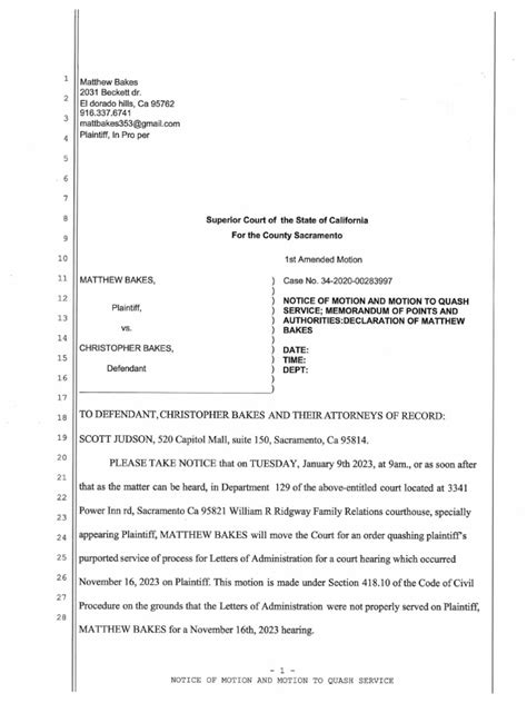 Motion to Quash for the Notice of the intent to serve YouTube