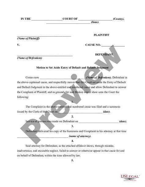 Motion to Vacate or Set Aside Entry of Default and Default Judgment Due