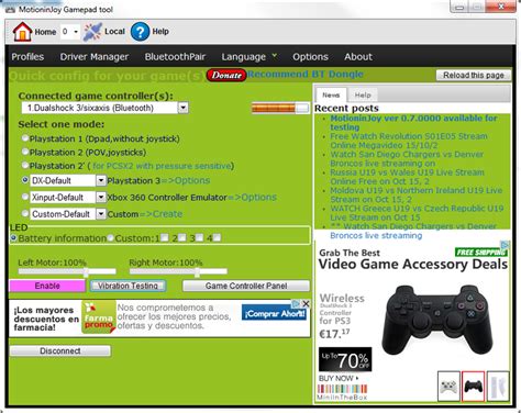 Motioninjoy DS3 Tool for Windows