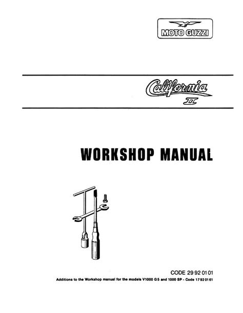 Moto guzzi california 2 service repair workshop manual. - Manuale di identità visiva coca cola.