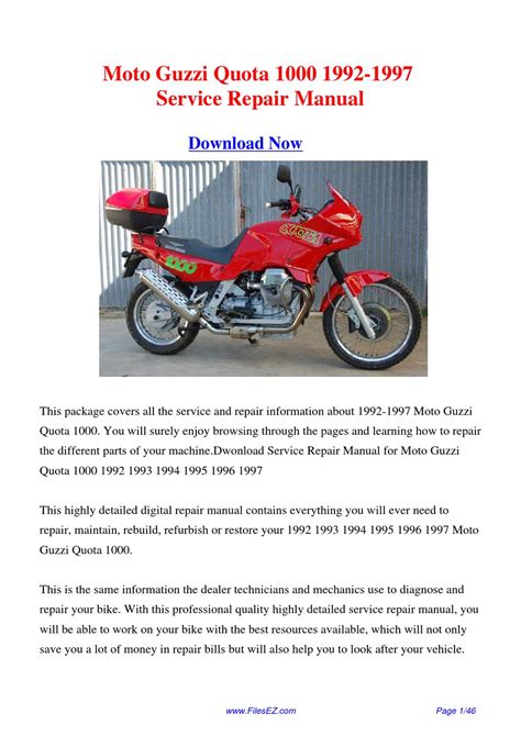 Moto guzzi quota 1000 service repair manual. - Manual de servicio de honda frv.