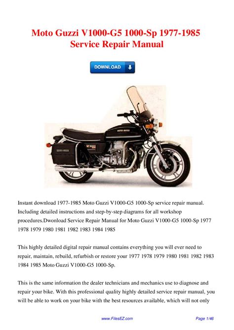 Moto guzzi v1000 g5 1000sp motorcycle service repair manual download. - Le guide arias du vrai pa ordf cheur de truites.
