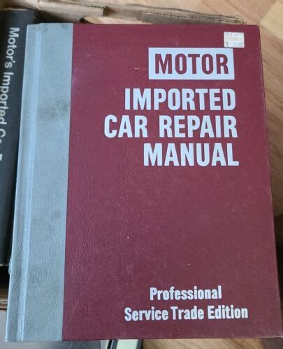 Motor Imported Auto Repair Manualmotor Behavior And Human Skill