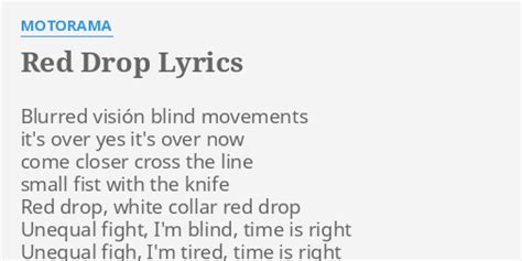 Motorama – Red Drop Lyrics Genius Lyrics