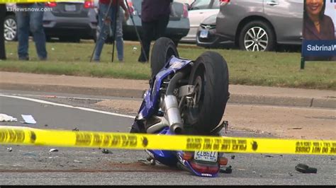 Police say around 1:10 p.m., a motorcycle heading northbound in the 2800 block of Richmond Highway collided with a pick-up truck. The driver of the motorcycle, an adult man was taken to a local .... 