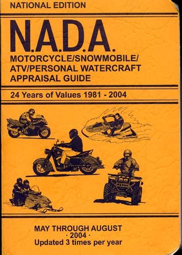 Motorcycle nada book value. Jan 27, 2021 · The NADA Guide For Motorcycles. The NADA guide price for a particular year, make and model is more or less the same as the Kelley Blue Book value for the same type of motorcycle. If you are planning to purchase a used bike from a private party, it is better if you try to bargain with him in order to get lower motorcycle values. 