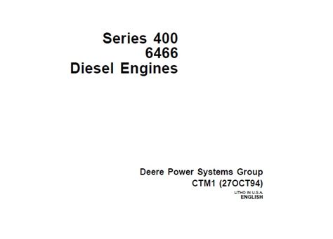 Motori vari john deere 400 6466 manuale di servizio. - American standard freedom 90 furnace owners manual.