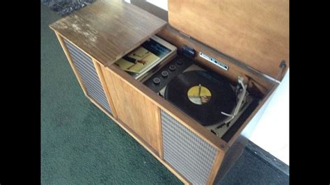 Motorola Solid State Record Player Cabinet Console - YouTube