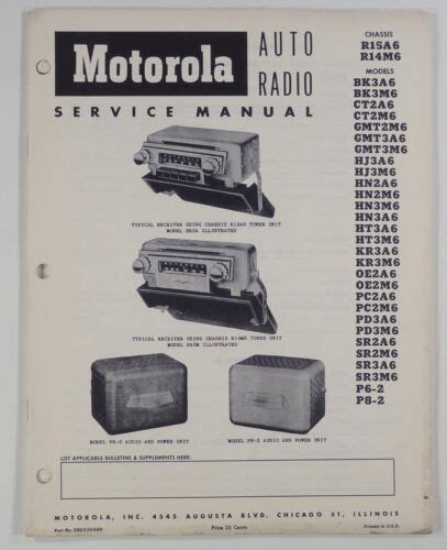 Motorola auto radio service manual for chassis r15a6 r14m6 29 models. - Ford 1520 3 cylinder compact tractor illustrated parts list manual.