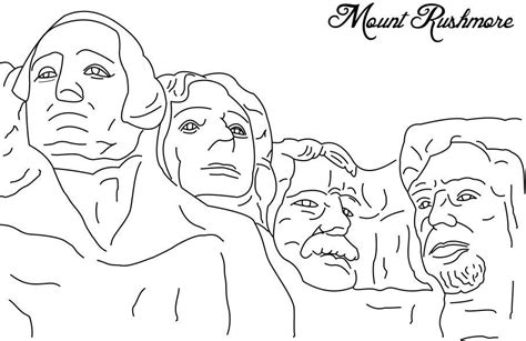 Mount Rushmore Coloring Page