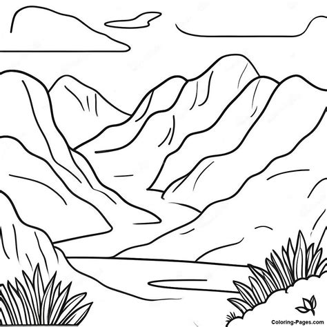 Mountain And Valley Coloring Page Coloring Pages Writing Forms Color