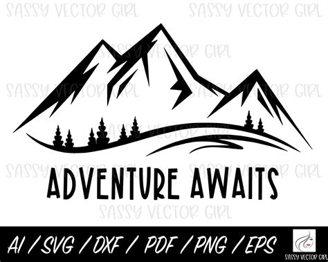 Mountain SVG, Mountain Range SVG, Adventure Awaits SVG, Mountain Svg …