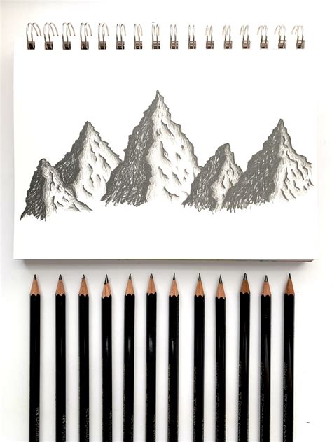 Mountain Tutorial Using the MONO Drawing Pencil Set Tombow USA Blog