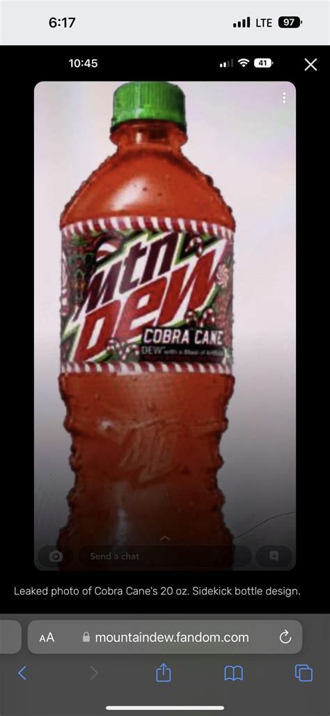 Mountain dew cobra cane. The unofficial subreddit for all things Mountain Dew! Post, share, discuss, and debate the bold citrus refreshment. Disclaimer, this subreddit is run by fans, and we are not affiliated with Mountain Dew or PepsiCo. ... (Due to Mexican soft drinks always using cane sugar) 