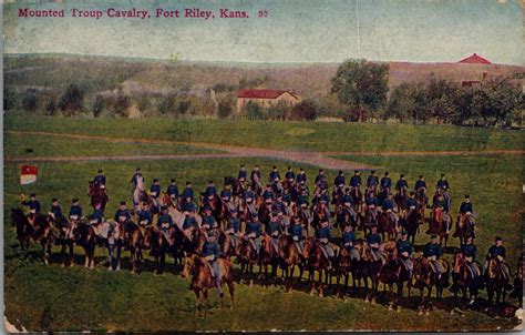 Mounted Troup Cavalry Fort Fort Riley Kansas KS Antique …