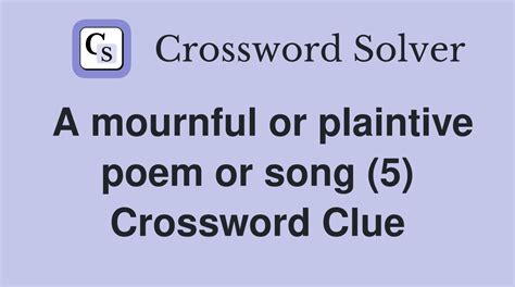 Mournful sound - crossword puzzle clue