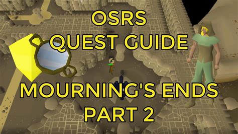 Mourning's end part 2 osrs. Need help on Mournings End Part 1. Hey, really need help on this quest. Every guide I see during the part where you shoot the sheep they are able to actually see around the crosshairs unlike me. I just see black and it's making the quest near impossible, is it a bug or some feature that I can enable? 