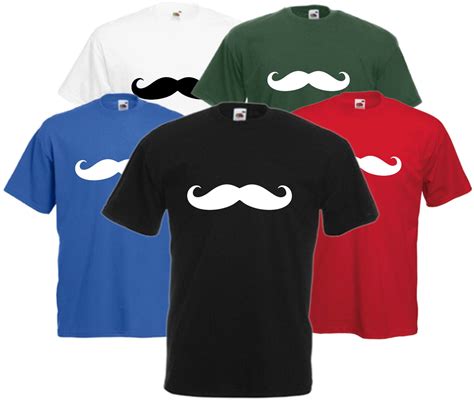 Moustache Funny T Shirt Unisex Comedy Tee Mustache S-XXL