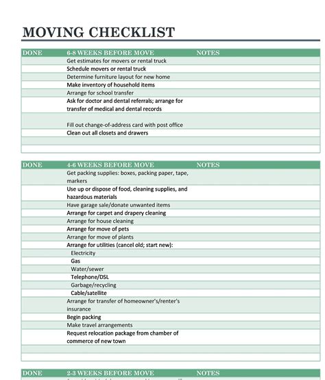 Move Out Plan Template