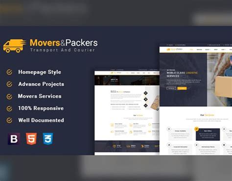 Movers Packers Logistics Transportation HTML Template Free Download Download Movers Packers